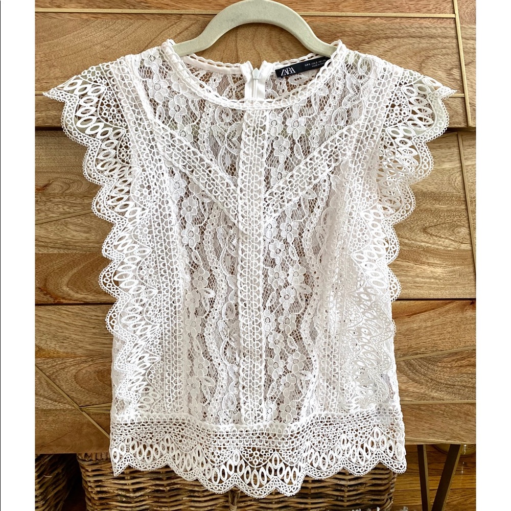 ZARA see through lace crop top